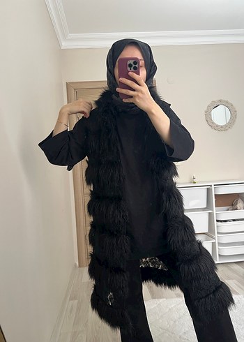 İthal Siyah Kürklü Yelek - Görsel 7