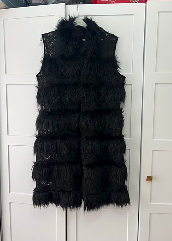 İthal Siyah Kürklü Yelek - Görsel 2