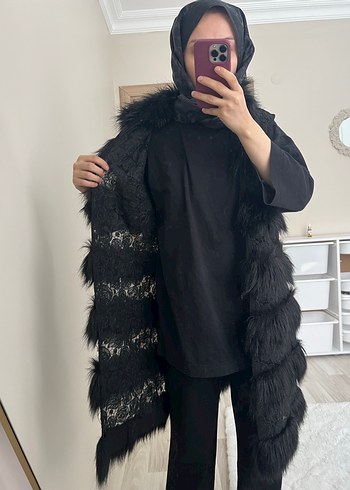 İthal Siyah Kürklü Yelek - Görsel 8