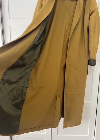 Kadın Camel Süet Kuşaklı Uzun Trençkot - Görsel 2