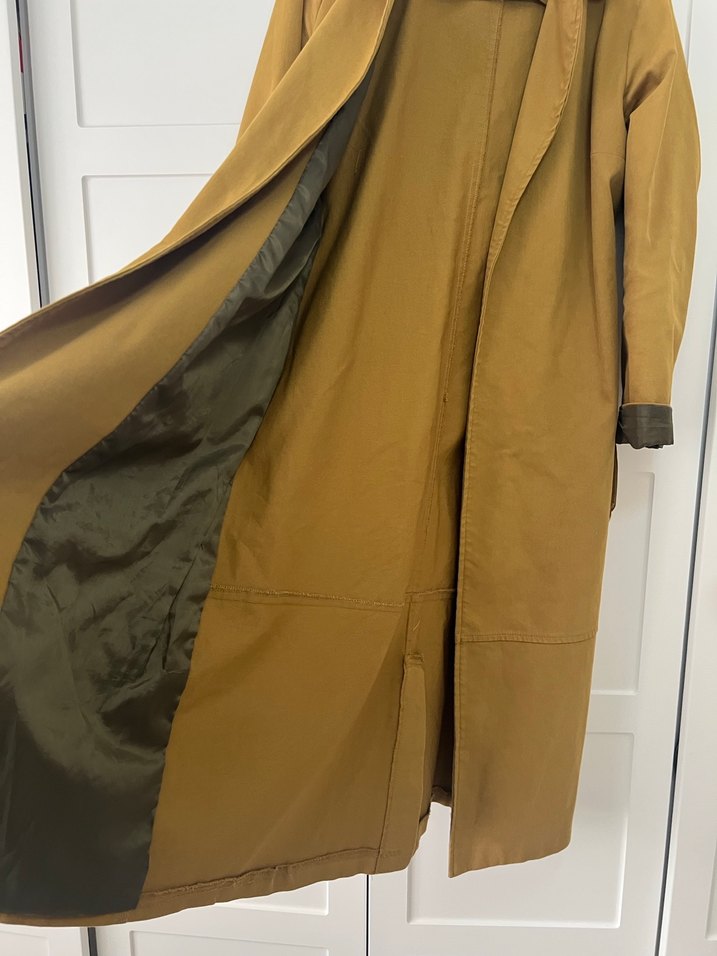 Kadın Camel Süet Kuşaklı Uzun Trençkot - Görsel 2