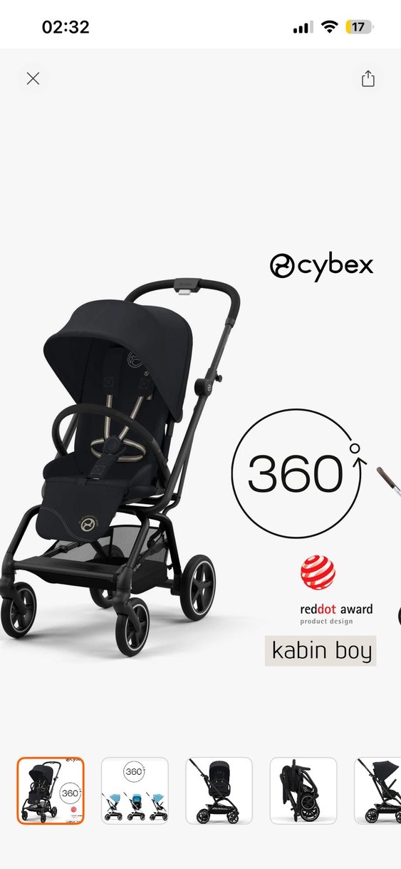 Cybex Dex 360° Döner Bebek Arabası Siyah - Görsel 4