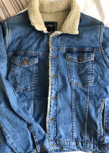 Düğmeli Mavi Denim Erkek Ceket - Görsel 3
