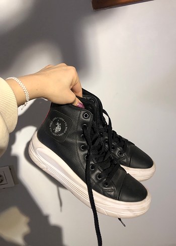 U.S. Polo Assn. Kadın Siyah Bilekli Sneaker - Görsel 2