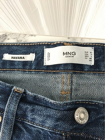 36 Beden lacivert Renk MANGO CAPRİ DÜZ JEANS