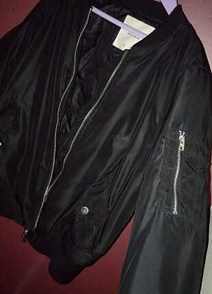 pull and bear siyah bomber ceket