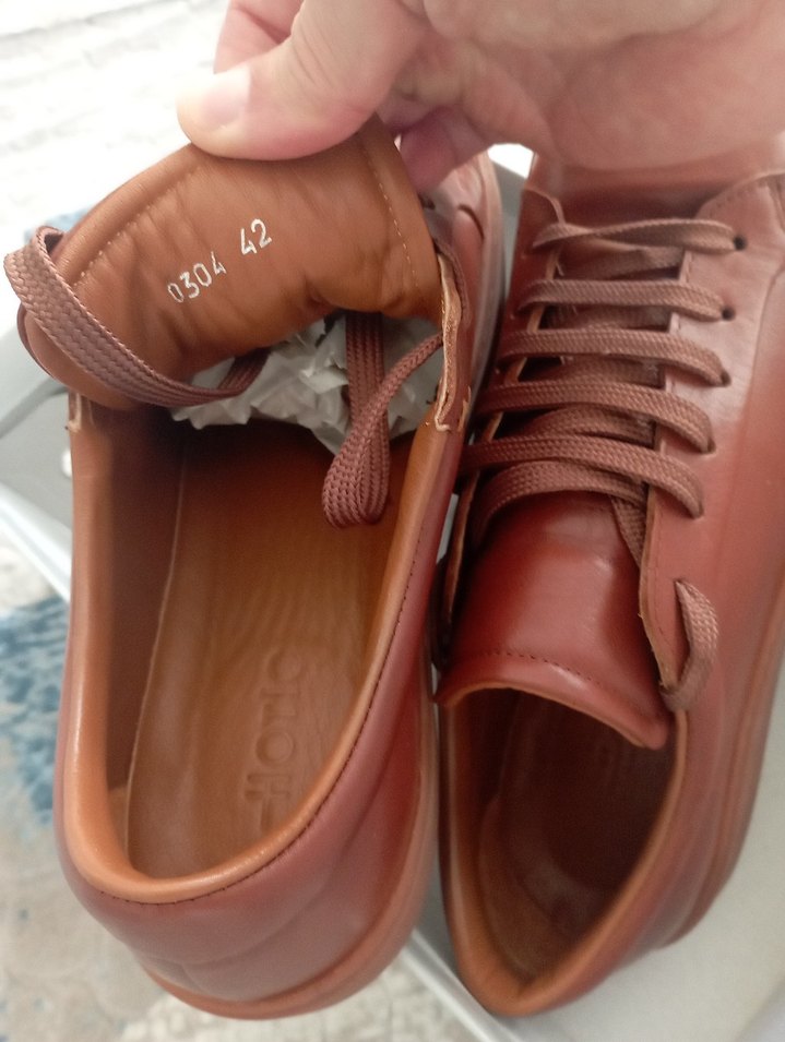 Kahverengi Deri Sneaker  HOTİÇ SIFIR — görsel 3/6