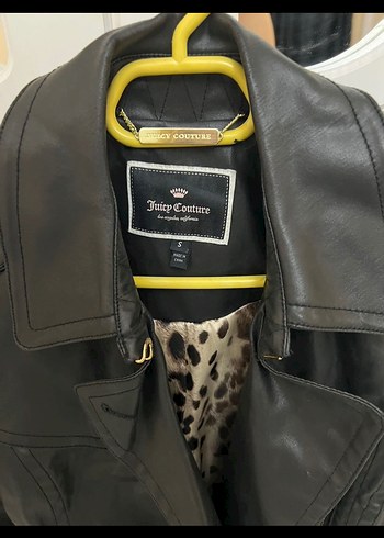 s Beden Kadın Siyah Deri Trençkot juicy couture