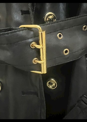 Juicy Couture Kadın Siyah Deri Trençkot juicy couture