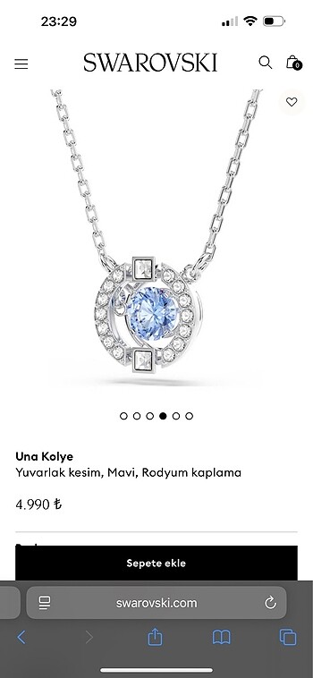 Beden Swarovski mavi kolye