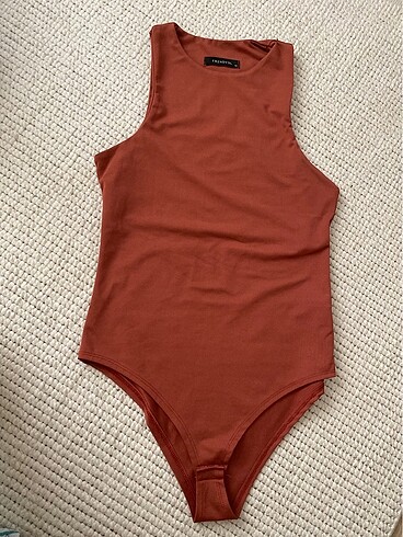 xs Beden kahverengi Renk Trendyolmilla Halter yaka Çıtçıtlı body