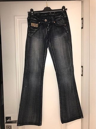 River island taşlı simli jean