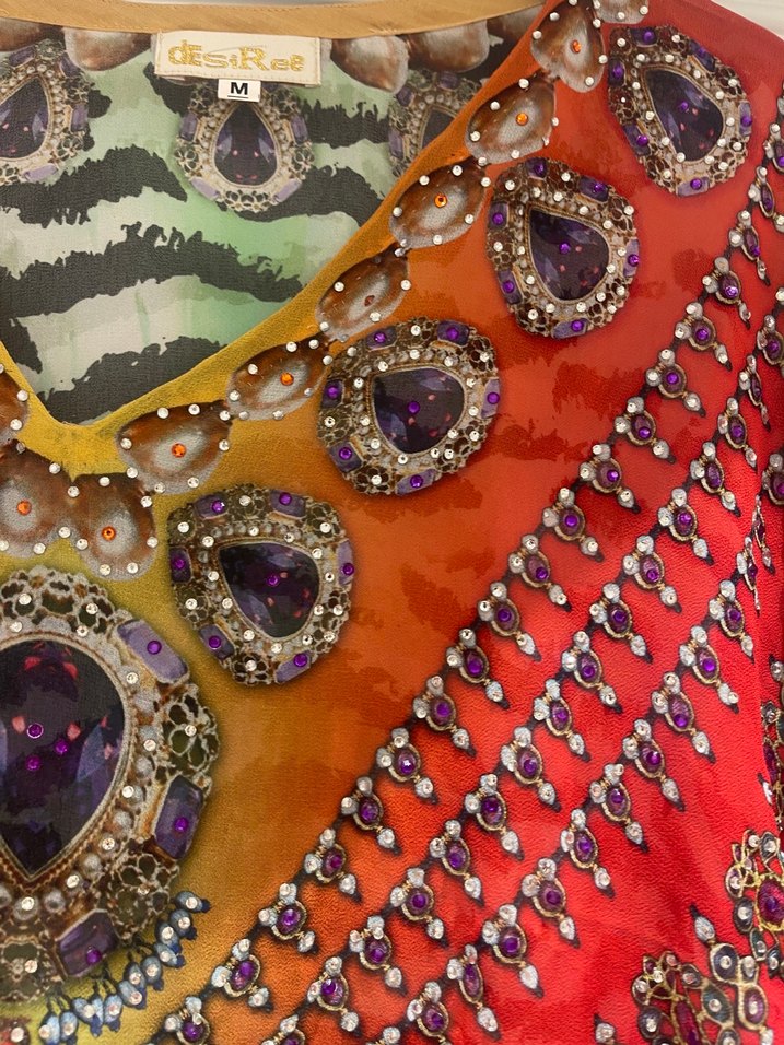 Ayyıldız taşlı ithal plaj elbisesi - Görsel 3