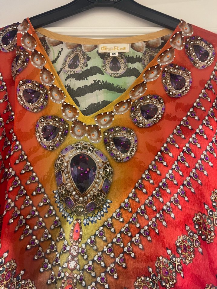 Ayyıldız taşlı ithal plaj elbisesi - Görsel 2