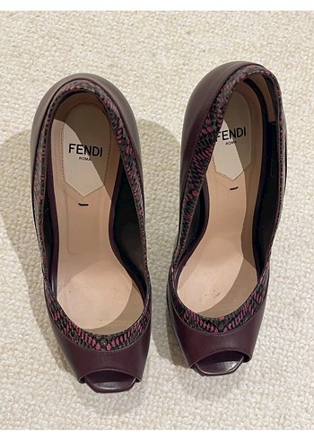 Fendi orjinal Bordo Platform Topuklu Stiletto