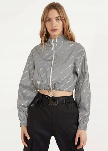 Bershka Gri Reflektorlu Ceket