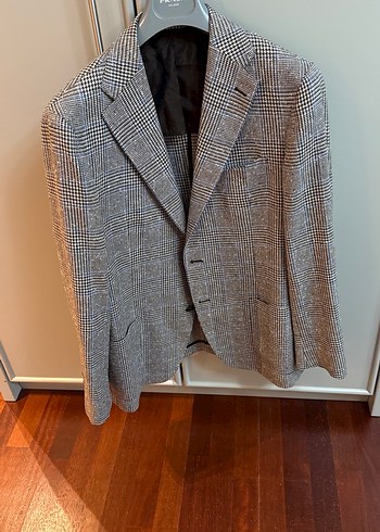 Vakko Klasik Ekose Gri Blazer Ceket