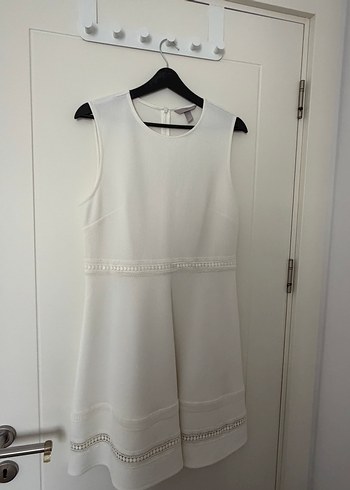 H&M Ekru Kolsuz Elbise