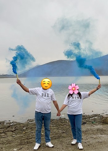 Gri Baskılı Bebek ve Ebeveyn Tişört Seti - Görsel 2