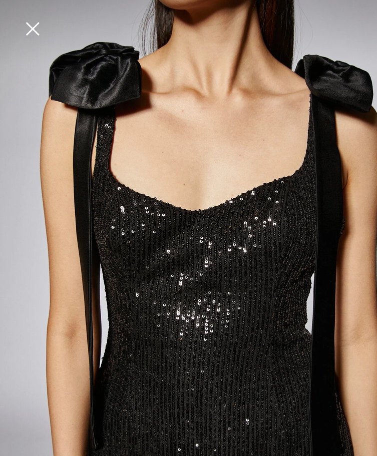 Payetli Askı Detaylı Mini Abiye Elbise - Görsel 2