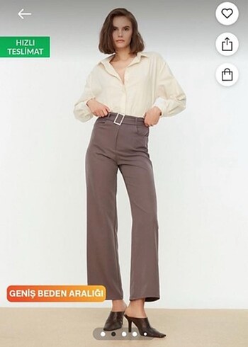Mürdüm Kadın Kemerli Kumaş Pantolon