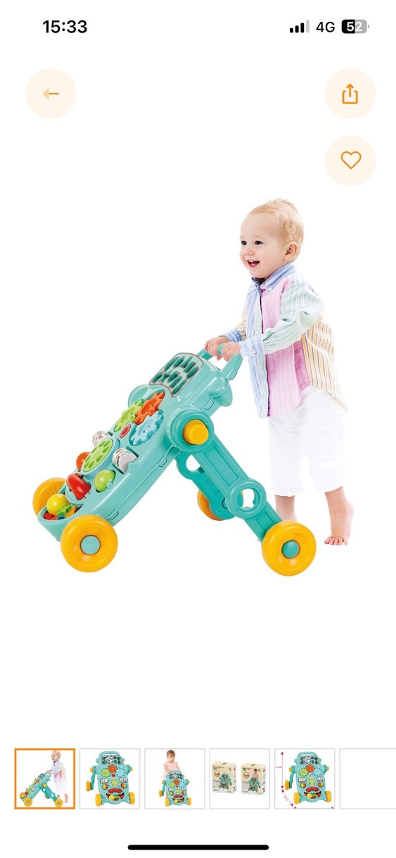 Renkli Turkuaz Bebek Yürüteci - Görsel 2