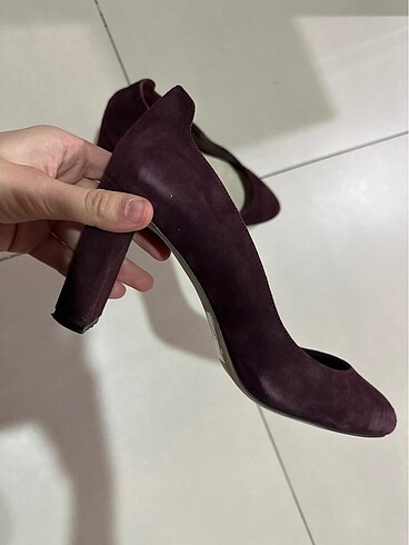 Nine West Mor bordo stiletto yüksek topuklu