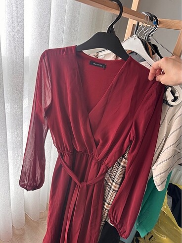 Bordo elbise - Görsel 3