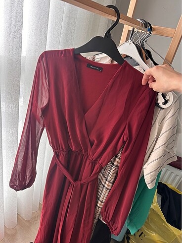 Bordo elbise - Görsel 5