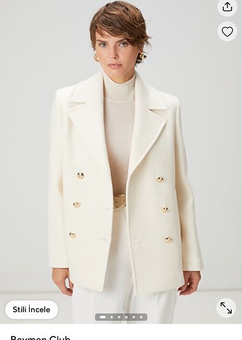 beymen club kırık beyaz yün kaban - Görsel 7