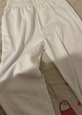 Beyaz Rahat Kesim Kadın Eşofman Altı - Görsel 5