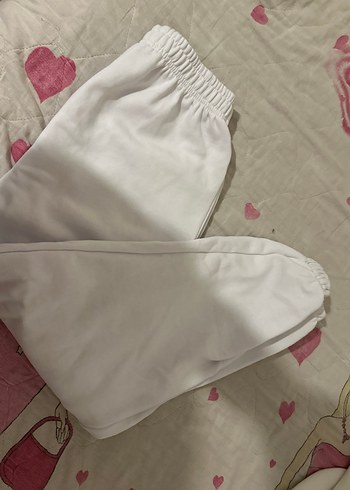 Beyaz Rahat Kesim Kadın Eşofman Altı - Görsel 6