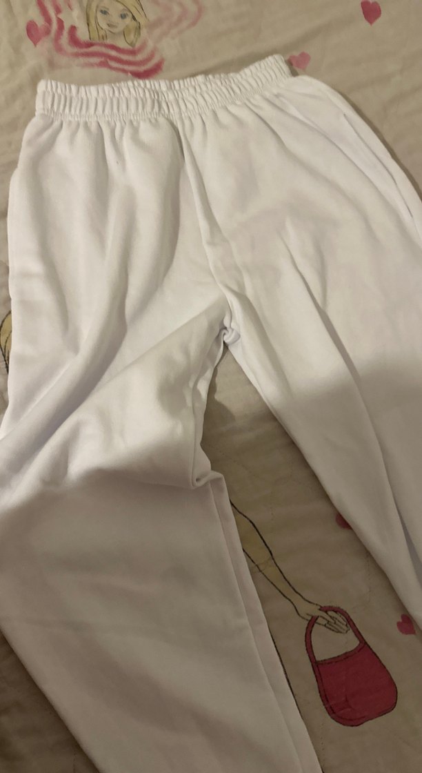 Beyaz Rahat Kesim Kadın Eşofman Altı - Görsel 5