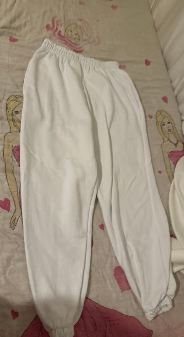 Beyaz Rahat Kesim Kadın Eşofman Altı - Görsel 4