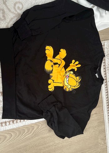 Siyah Baskılı Uzun Kollu Kadın Sweatshirt