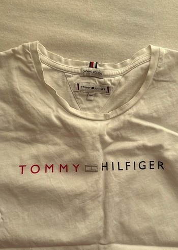 s Beden Tommy Hilfiger Beyaz Kısa Kollu Kadın Tişört