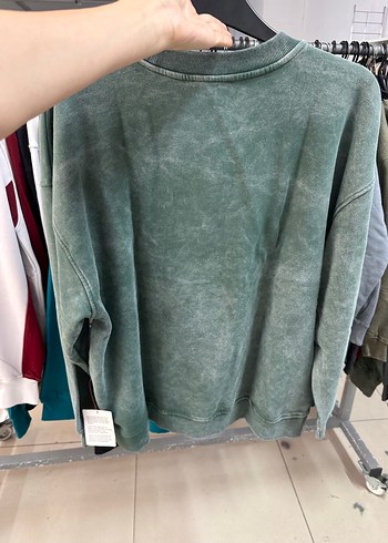 Topshop Yeşil Baskılı erkek Sweatshirt