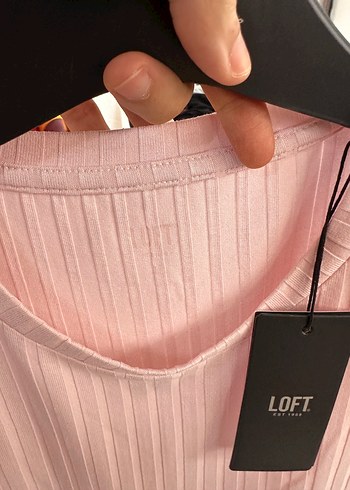 l Beden Pembe Pilili Kısa Kollu Tişört