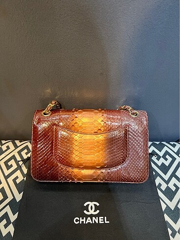 Beden kahverengi Renk Chanel Orjinal Gerçek Yılan Derisi Çanta
