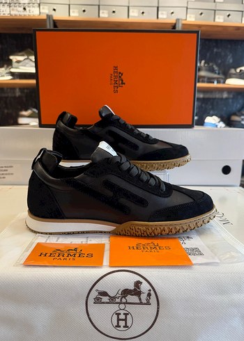 Hermes Siyah Suet Sneaker