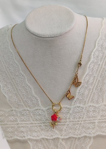 Accessorize Romantik Altin Zincirli Cicekli Kolye