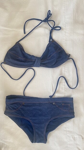 Jean Desenli Bikini Takımı