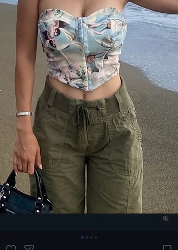 Sheinside Romantik Cicekli Straplez Korse Bluz