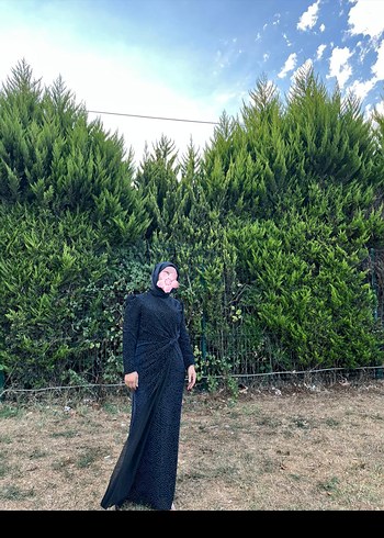 Diğer lacivert Uzun tesettür Drapeli Gotik Kadın Elbise