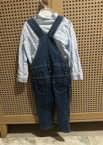 Erkek Çocuk Mavi Denim Askılı Tulum - Görsel 2