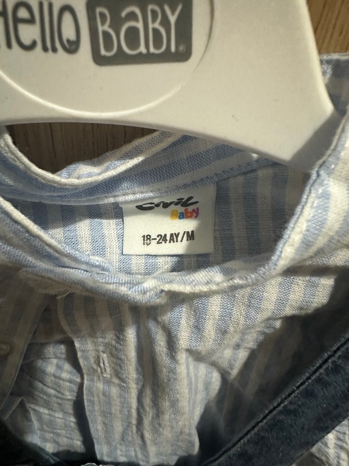Erkek Çocuk Mavi Denim Askılı Tulum - Görsel 3