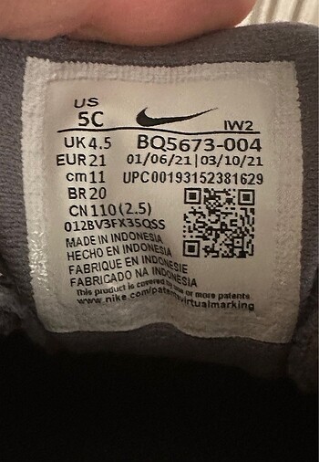 18 Beden gri Renk Orijinal Nike bebek spor ayakkabısı
