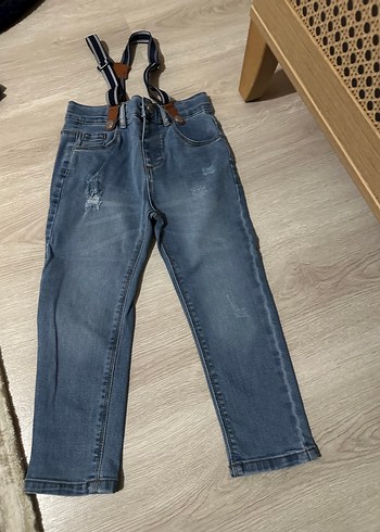 Erkek Çocuk Gri Mavi Bol Kesim Kot Pantolon askılı - Görsel 2