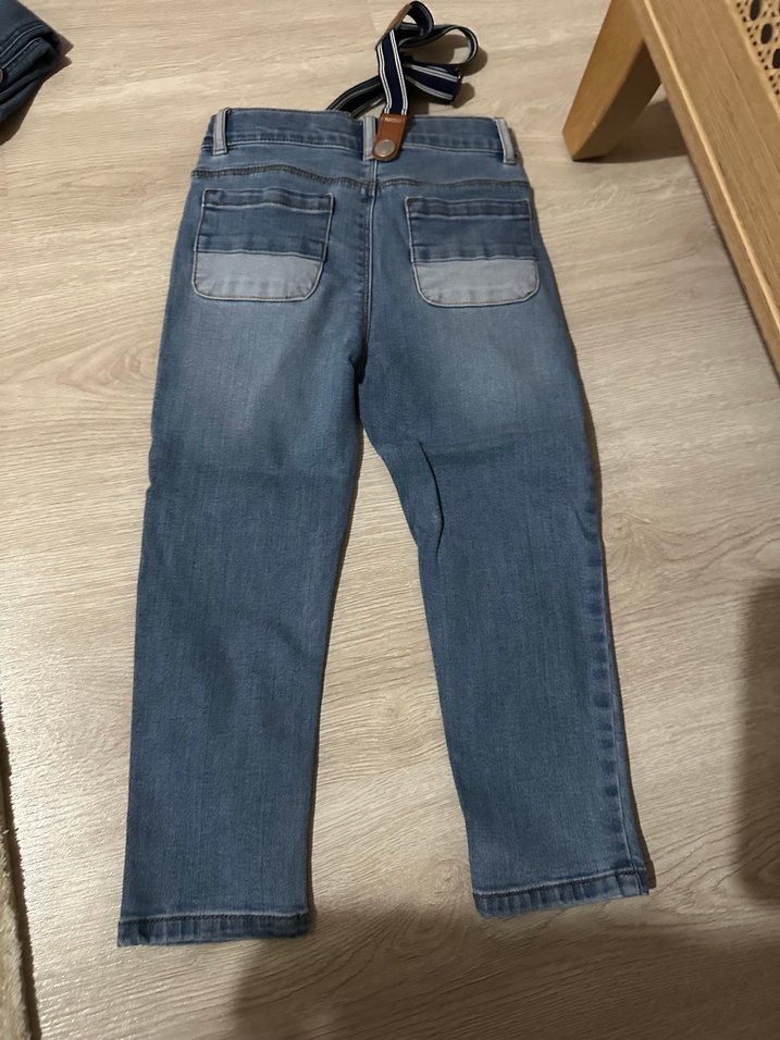 Erkek Çocuk Gri Mavi Bol Kesim Kot Pantolon askılı - Görsel 4