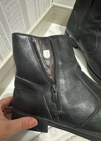 Erkek Siyah klasik Deri Tokalı Bot - Görsel 2